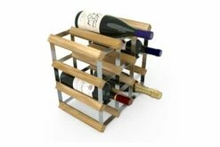 12 Flasker 3x3 Lys Eik/Galvanisert Stål