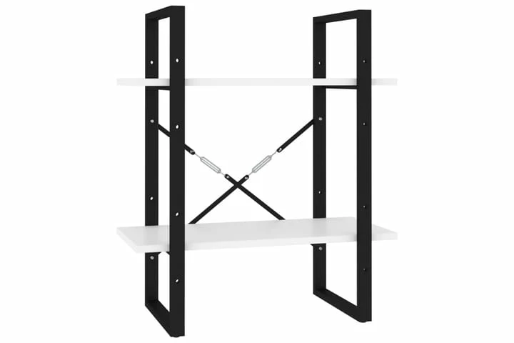 Bokhylle 2 Nivåer Hvit 60x30x70 Cm Sponplate - Bilde 11