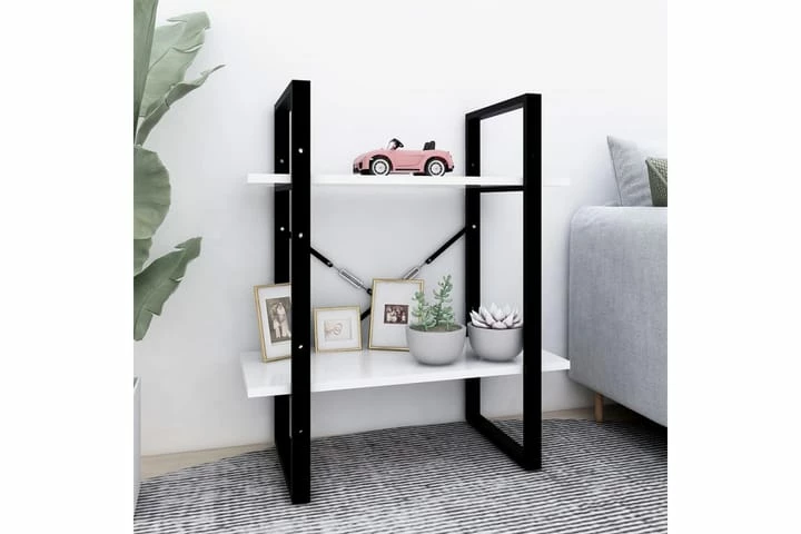 Bokhylle 2 Nivåer Hvit 60x30x70 Cm Sponplate - Bilde 14