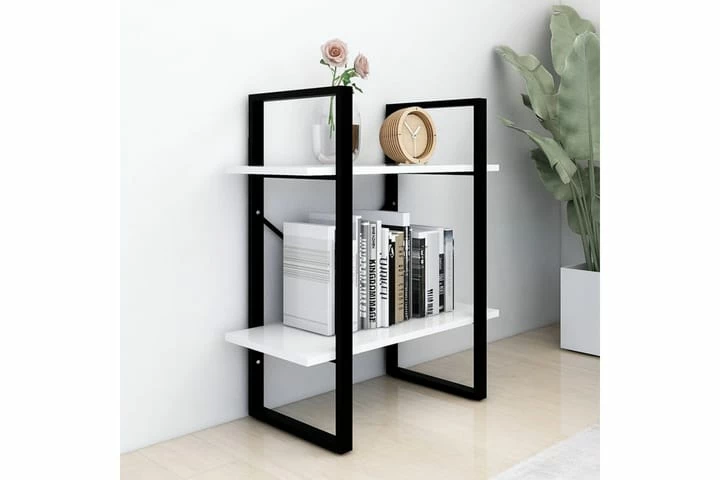 Bokhylle 2 Nivåer Hvit 60x30x70 Cm Sponplate - Bilde 7