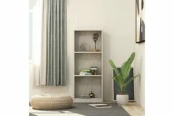 Bokhylle 3 NivÄ BetonggrÄ 40x24x108 Cm Sponplate