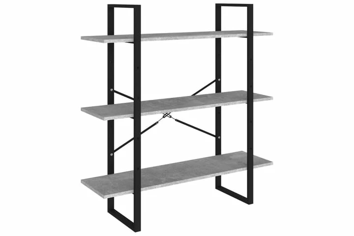 Bokhylle 5 Nivåer Betonggrå 100x30x175 Cm Sponplate - Bilde 5