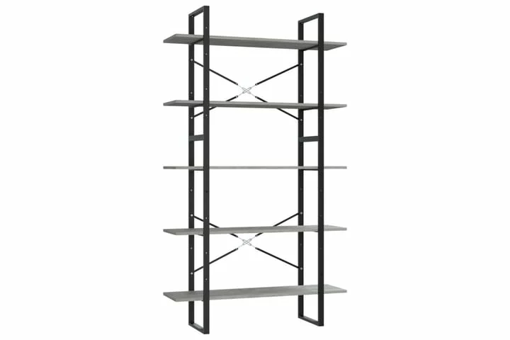 Bokhylle 5 Nivåer Betonggrå 100x30x175 Cm Sponplate - Bilde 8