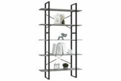 Bokhylle 5 NivÄer BetonggrÄ 100x30x175 Cm Sponplate