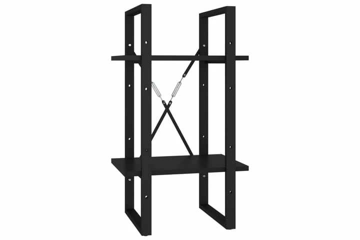 Bokhylle 5 Nivåer Svart 40x30x175 Cm Sponplate - Bilde 4