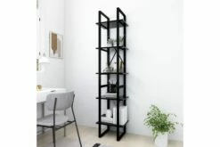 Bokhylle 5 Nivåer Svart 40x30x175 Cm Sponplate