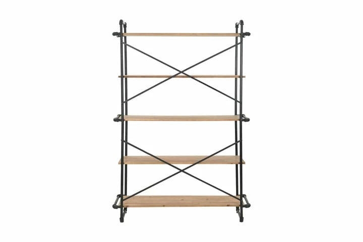Bokhylle Heltre Edelgran Og Stål 120x42x180 Cm - Bilde 15