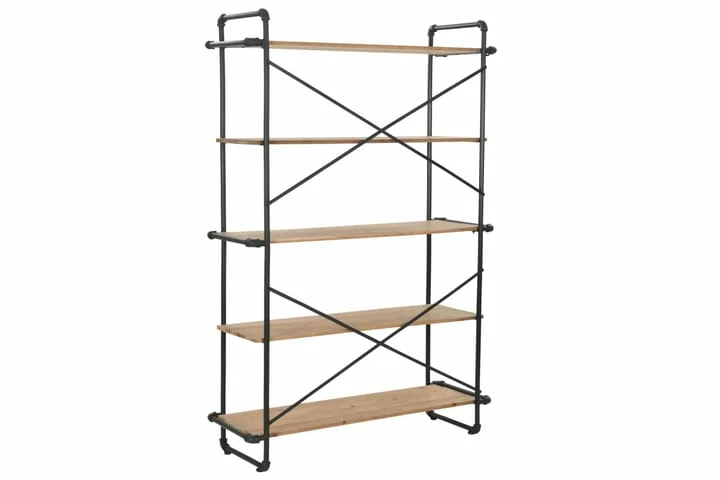 Bokhylle Heltre Edelgran Og Stål 120x42x180 Cm - Bilde 2