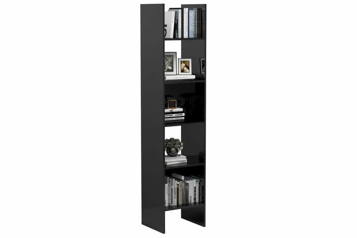 Bokhylle Høyglans Grå 40x35x180 Cm Sponplate - Bilde 2