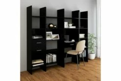 Bokhylle Svart 60x35x180 Cm Sponplate