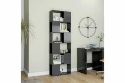 Bokhylle/romdeler Høyglans Grå 60x24x186 Cm