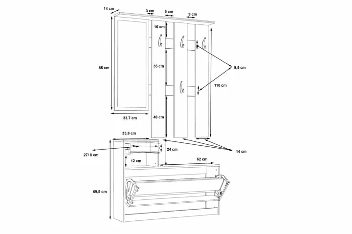 Breslau Gangmøbelsett 98x180 Cm - Bilde 12