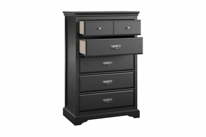 Bristol Kommode 88x49 Cm 5 Skuffer Svart - Bilde 4