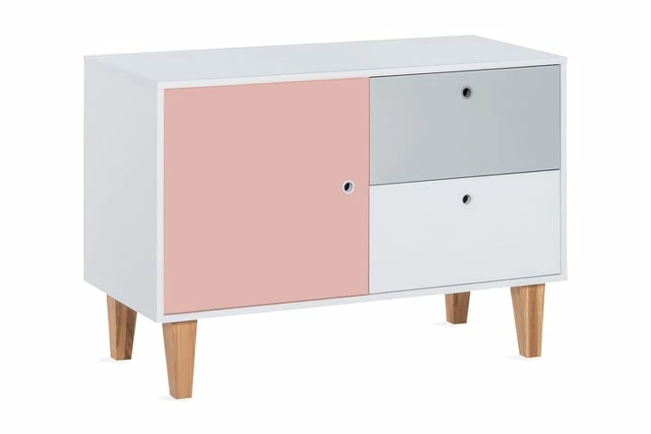 VOX Concept Kommode Hvit / Grå / Rosa - Bilde 3