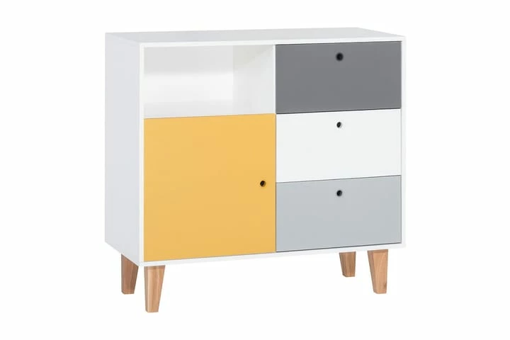 VOX Concept Kommode Hvit / Mørkegrå / Gul - Bilde 2
