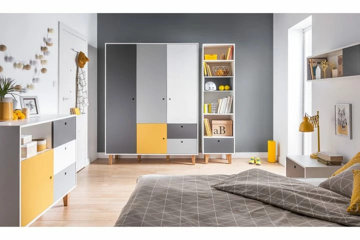 VOX Concept Kommode Hvit / Mørkegrå / Gul - Bilde 5
