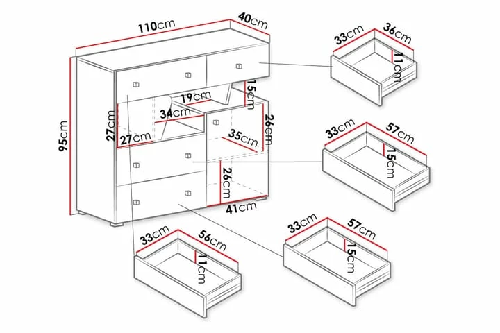 Deltaia Kommode 110 Cm - Bilde 6