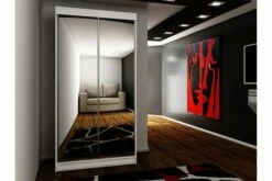 Dunkra Garderob Med Speil LED-belysning Blå 100 Cm