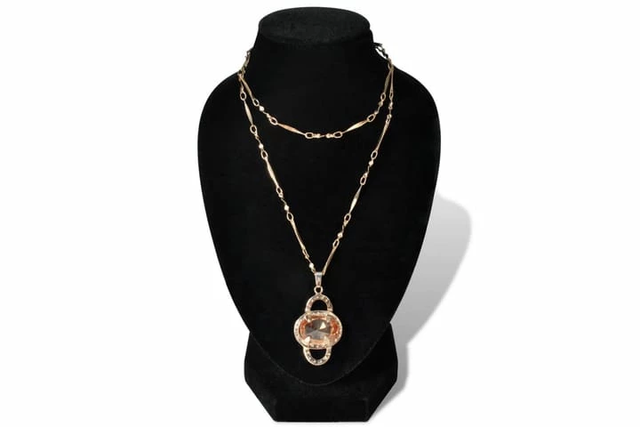 Flannell Smykkeholder Halskjede Bust Svart 9x8,5x15 Cm 4 Stk - Bilde 9