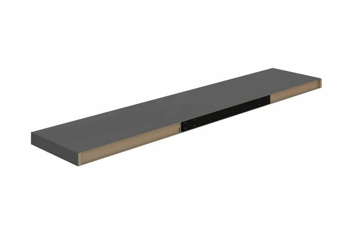 Flytende Vegghyller 2 Stk Høyglans Grå 120x23,5x3,8 Cm MDF - Bilde 11