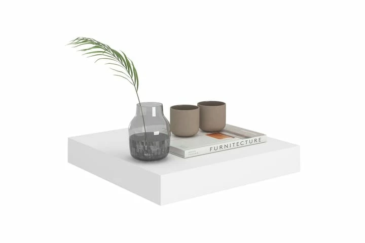 Flytende Vegghyller 2 Stk Hvit 23x23,5x3,8 Cm MDF