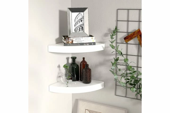 Flytende Vegghyller 2 Stk Hvit 25x25x3,8 Cm MDF - Bilde 6