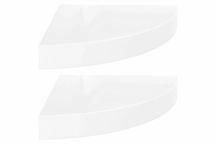 Flytende Vegghyller 2 Stk Hvit 25x25x3,8 Cm MDF - Bilde 5