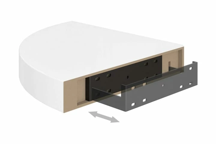 Flytende Vegghyller 2 Stk Hvit 25x25x3,8 Cm MDF - Bilde 3