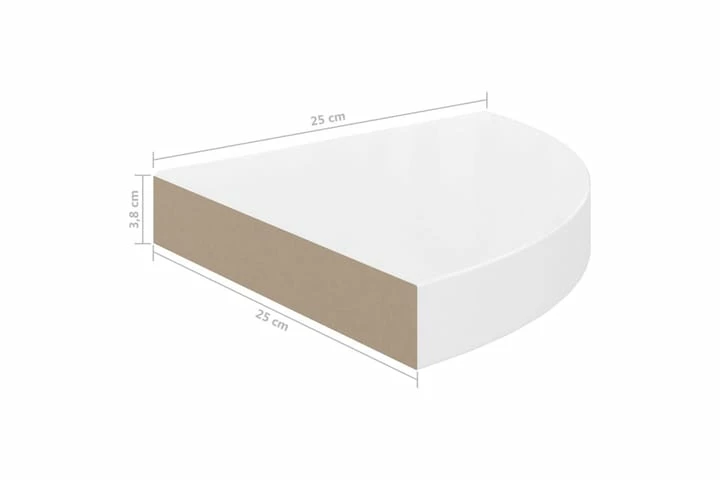 Flytende Vegghyller 2 Stk Hvit 25x25x3,8 Cm MDF - Bilde 12