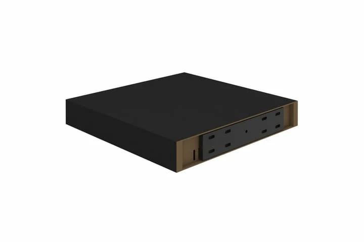 Flytende Vegghyller 2 Stk Svart 23x23,5x3,8 Cm MDF