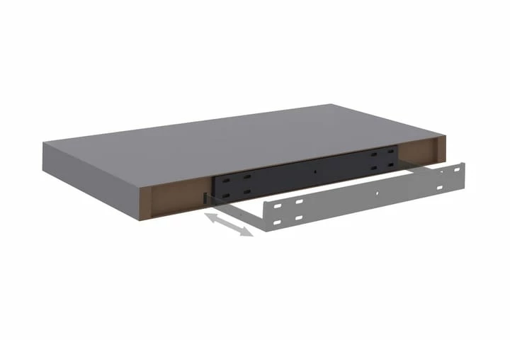 Flytende Vegghyller 4 Stk Grå 50x23x3,8 Cm MDF - Bilde 17