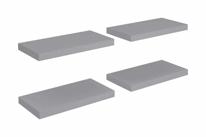 Flytende Vegghyller 4 Stk Grå 50x23x3,8 Cm MDF - Bilde 14