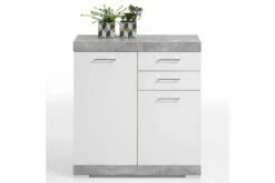 FMD Skap M. 2 Dører & 2 Skuffer 80x34,9x89,9cm