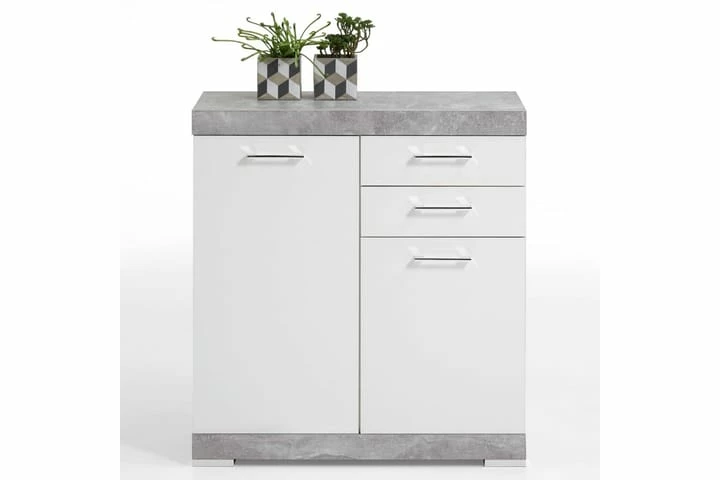 FMD Skap M. 2 Dører & 2 Skuffer 80x34,9x89,9cm