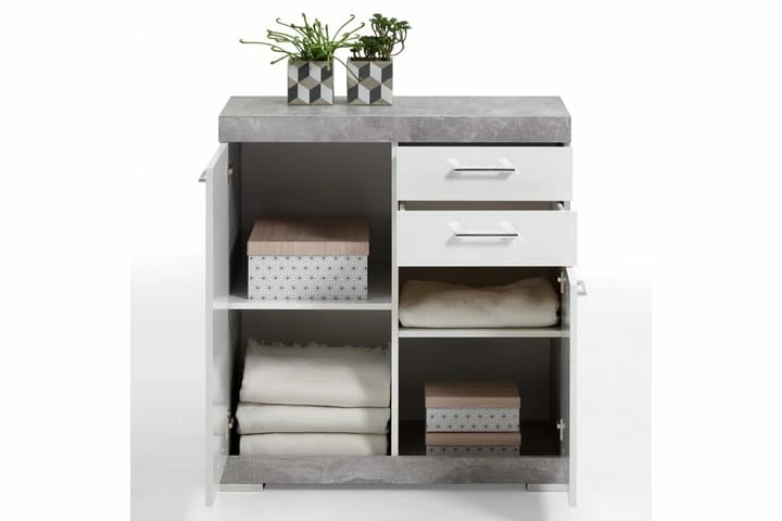 FMD Skap M. 2 Dører & 2 Skuffer 80x34,9x89,9cm - Bilde 8