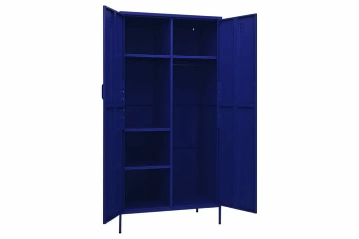 Garderobe Marineblå 90x50x180 Cm Stål - Bilde 10