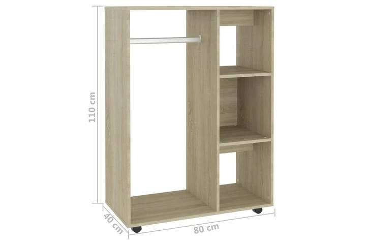 Garderobe Sonoma Eik 80x40x110 Cm Sponplate - Bilde 2