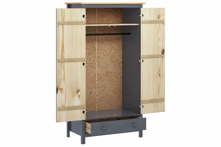 Garderobeskap 2 Dører Hill Range Grå 89x50x170 Cm - Bilde 9