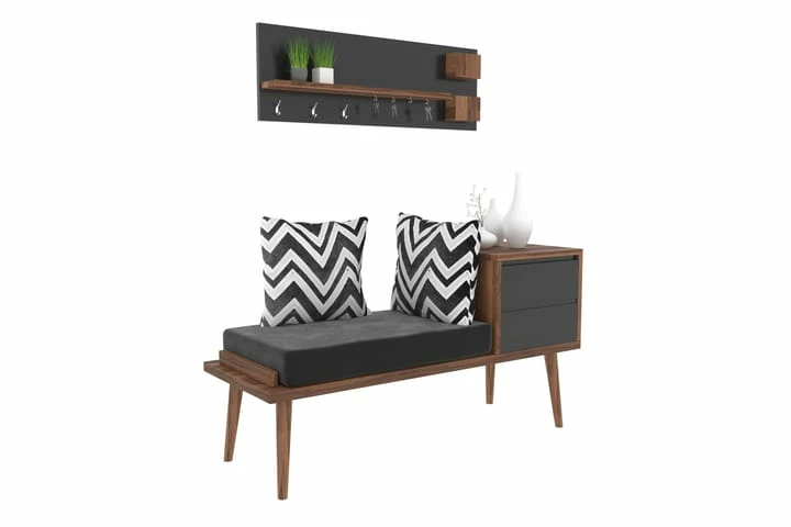 Hall Stand Valnøtt|Antrasitt - Bilde 8