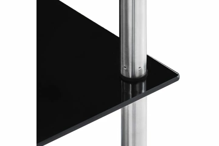 Hylle 6 Etasjer Svart 40x40x160 Cm Herdet Glass - Bilde 3