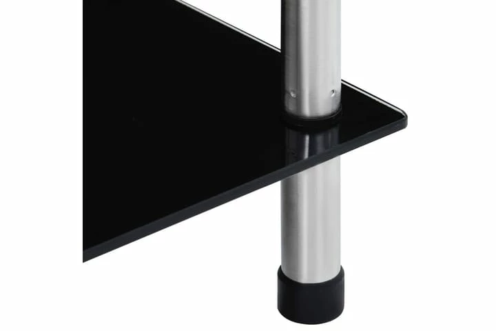 Hylle 6 Etasjer Svart 40x40x160 Cm Herdet Glass - Bilde 9