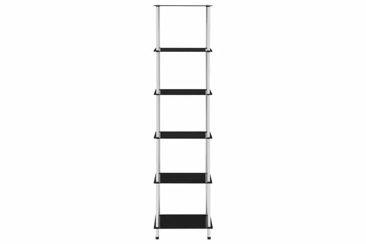 Hylle 6 Etasjer Svart 40x40x160 Cm Herdet Glass - Bilde 12