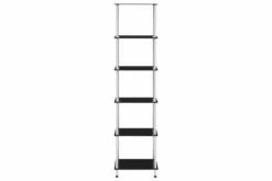 Hylle 6 Etasjer Svart 40x40x160 Cm Herdet Glass