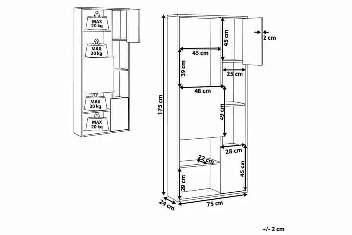 Hylle Betongeffekt / Lyst Trefarge GRADA - Bilde 5