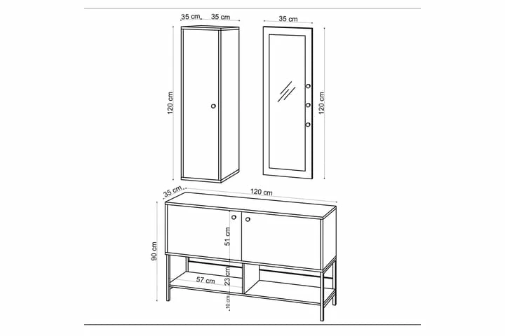 Juimed Skoskap 35x120 Cm - Bilde 5