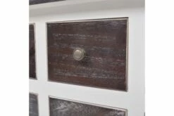 Konsollbord 6 Skuffer Brun Og Hvit Tre