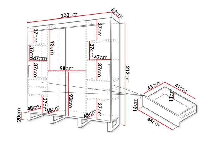 Loft Garderobe 200x62x212 Cm - Bilde 11