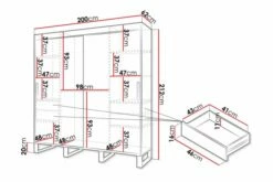 Loft Garderobe 200x62x212 Cm