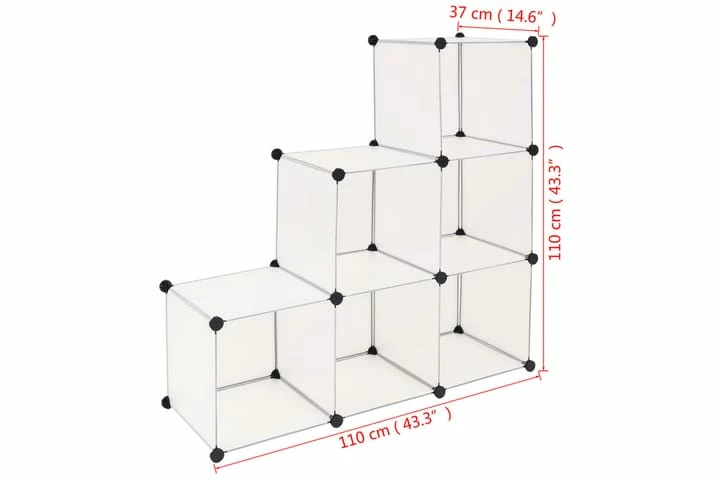 Oppbevaringkube Med 6 Kamre Hvit - Bilde 7