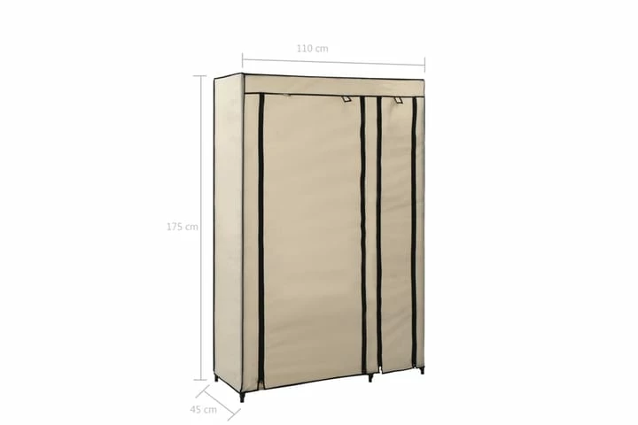 Sammenleggbare Garderober 2stk Kremfarget 110x45x175cm Stoff - Bilde 8